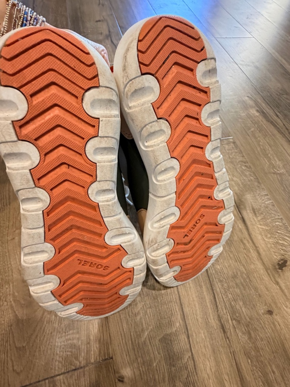 Sorel Womens White, Orange & Tan High-Top Sneakers - Picture 2 of 3